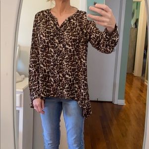 Notations Leopard Print Blouse